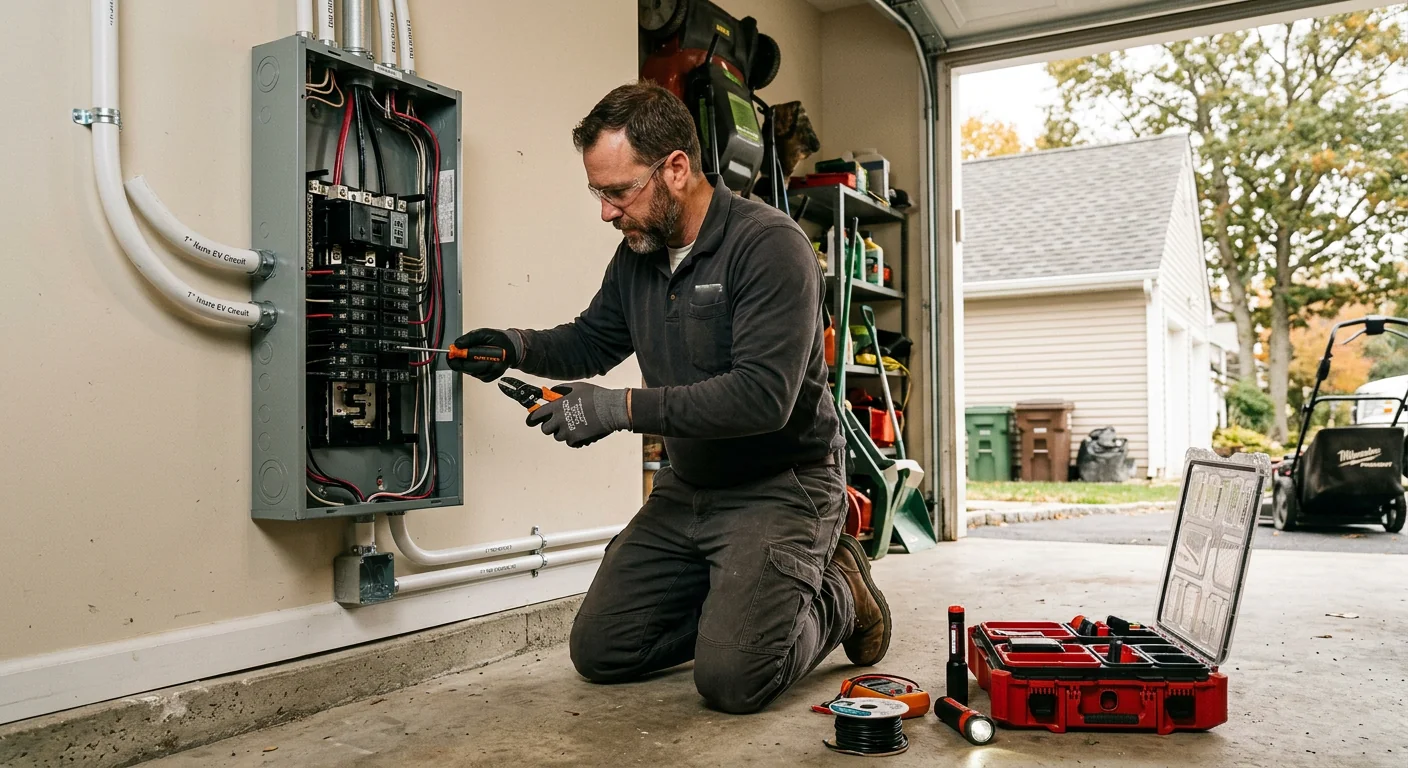 Panel upgrade prepared to support an EV charger circuit at a Commack property