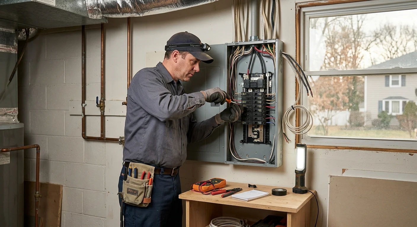 Replaced burned breaker panel restored to code inside a Commack single-family home